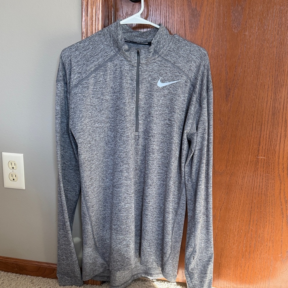 Nike Heather Gray Quarter-Zip Top